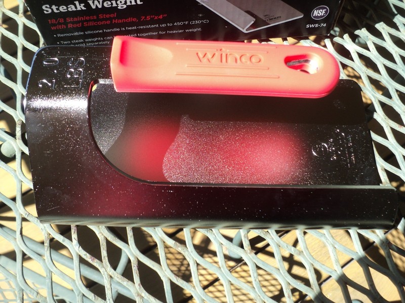 Winco Steak Weight 2 lb Grill Press Stainless Steel Bacon Burger Smasher- "NEW" gallery