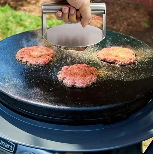 Stainless Steel Burger Press Heavy Duty Non Stick Meat Bacon Smasher gallery