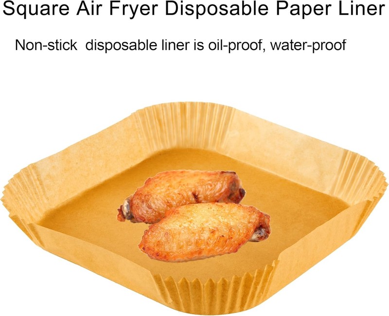 7.9 inch Air Fryer Disposable Paper Liner for Instant Vortex,100 Pcs Brown gallery