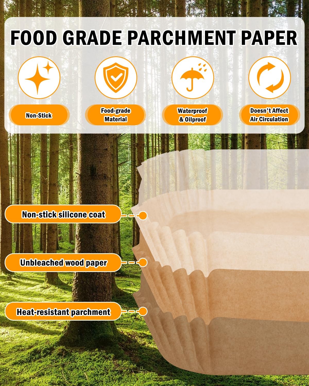 Air Fryer Disposable Paper For bella 4qt slim air fryer, 130PCs Burlywood gallery