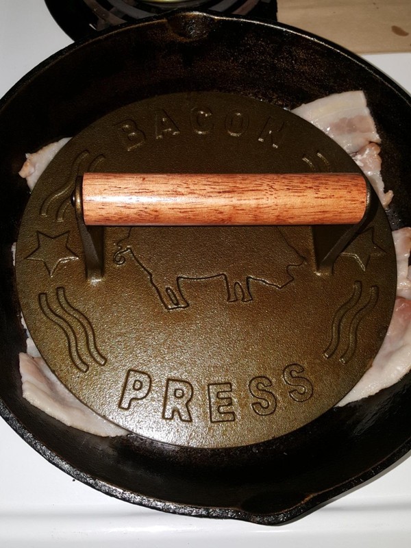 Pre-Seasoned Cast Iron Grill Press: Ideal for Searing Meats and Sandwiches gallery
