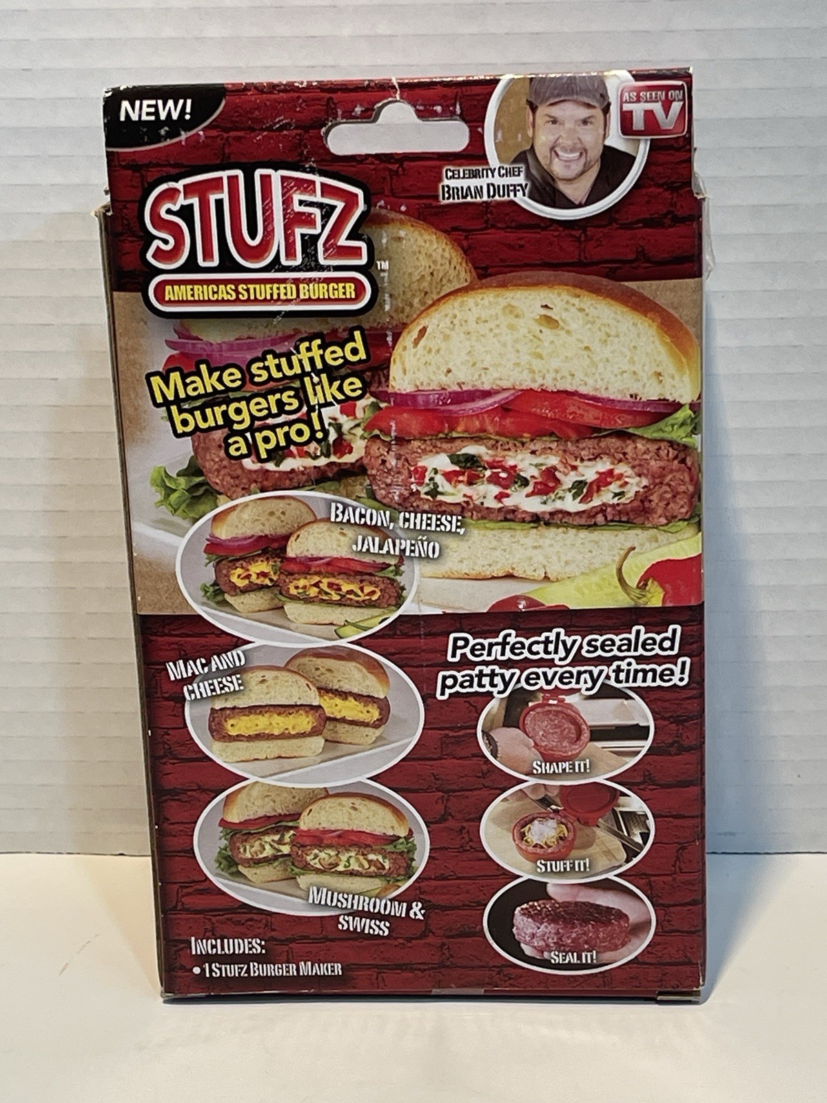Stufz Stuffed Burger Press - Hamburger Patty Maker - As Seen On TV - Open Box gallery