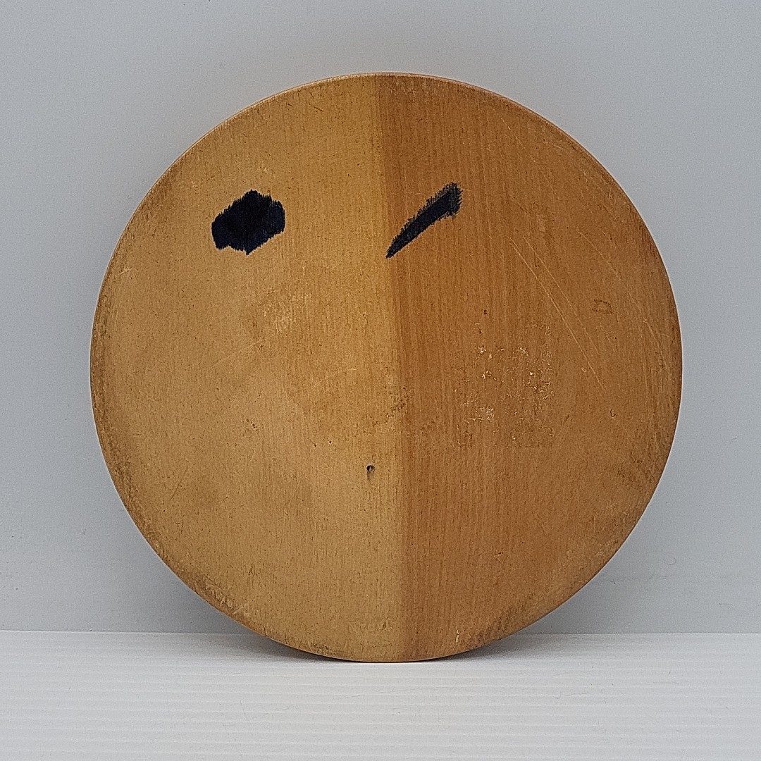Wood Hinged Hamburger Press Hand Painted Fighting Roosters Vintage Japan 1950s gallery