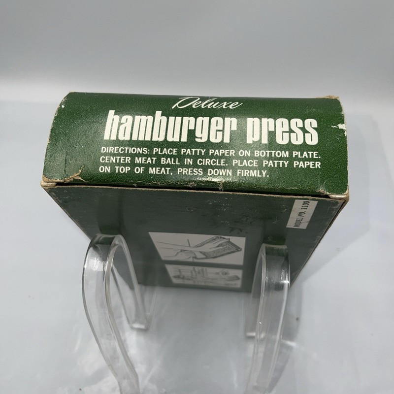 Kitchen-Quip Deluxe Vintage Chrome Plated Hamburger Press in Box USA Preowned gallery