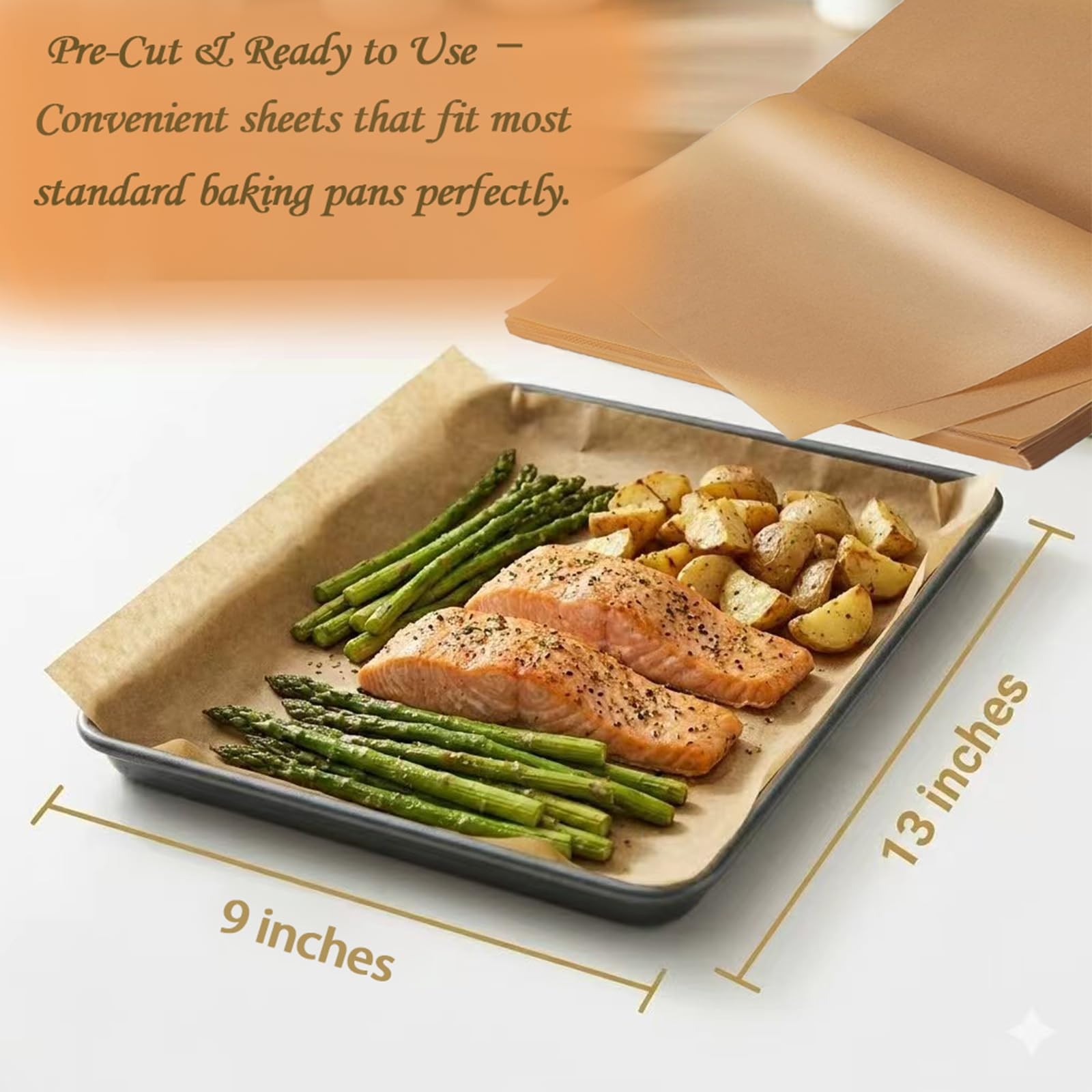 120Pcs Unbleached Parchment Paper Sheets, 9 x 13 Inch 120pcs9*13, Orange gallery
