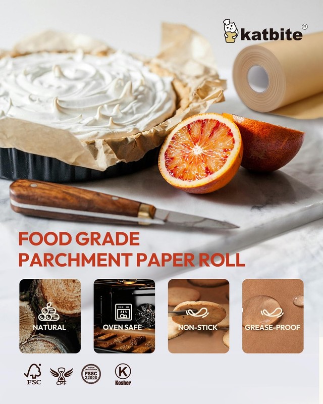 Unbleached Parchment Paper Roll, 15in x 15 in x 242 ft, 15x242-B Non-StickAir Fr gallery