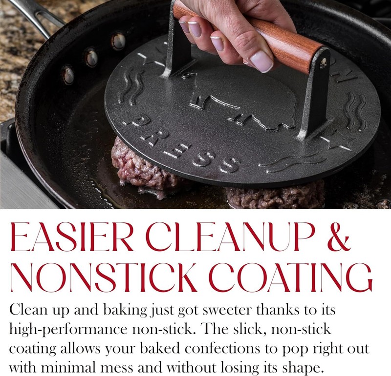 Bellemain Bacon Press 8.5-Inch Round Heavy-duty Cast Iron Grill Press FREE SHIP gallery