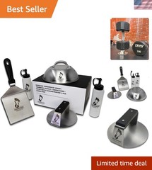 The Sasquash – 6″ Heavy Duty Extra Wide Flat Handle Smashed Burger Press – Co…