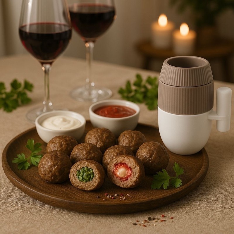 Stuffed Meatball Maker 2in1 Press for Perfectly Filled Meatballs, Cakes & More gallery