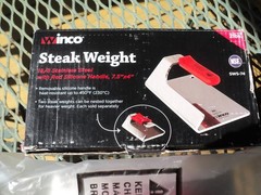 Winco Steak Weight 2 lb Grill Press Stainless Steel Bacon Burger Smasher- “NEW”