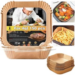 Air Fryer Liners Disposable for Amazon Basics 7.1″ Square 150pcs, Natural