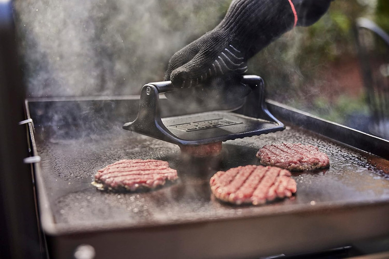 Griddle Press – Heavy‑Duty Cast‑Iron Press for Bacon, Burgers & Paninis with Non gallery