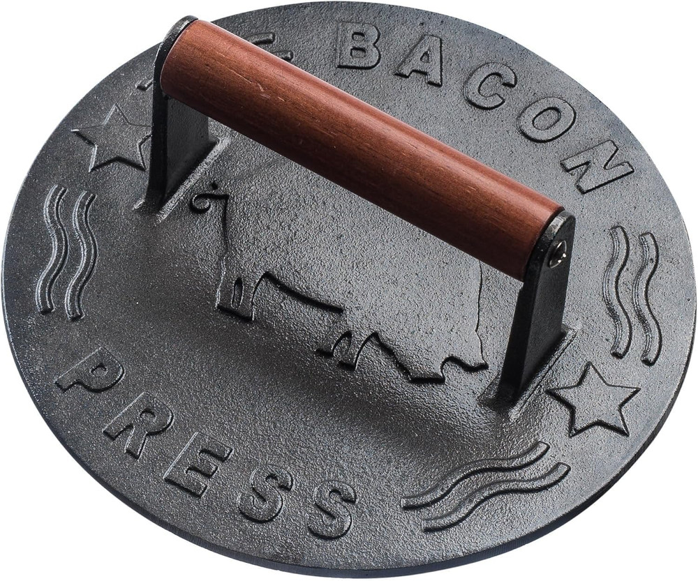 Heavy-Duty Cast Iron Burger Press 7 Inch round Burger Smasher, Grill Press for C
