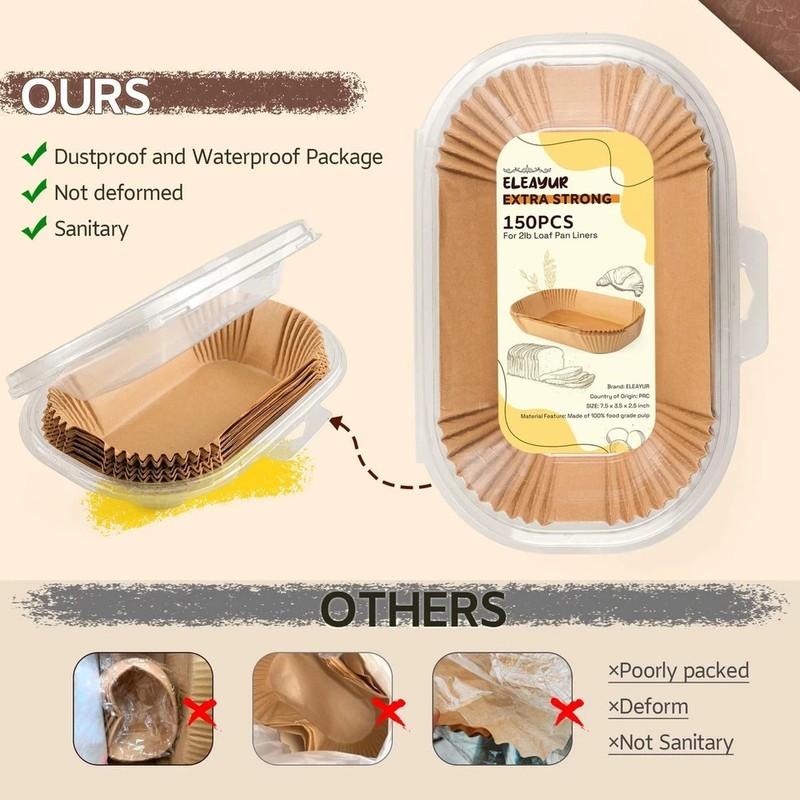 Loaf Pan Liners, 150PCS Bread Liners 9x5 Inch, fit for 9x5inch, Natural gallery