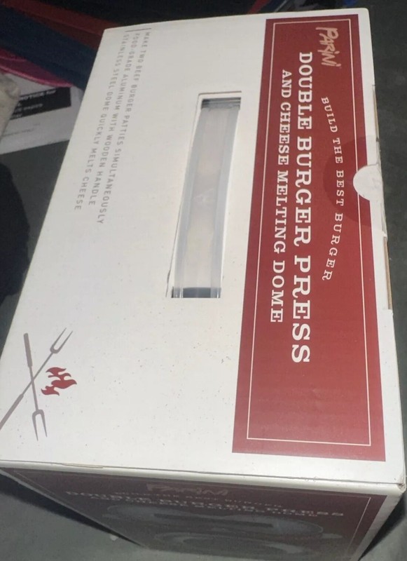 Parini Double Non-Stick Burger Press & Cheese Melting Dome 8.75" NIB. +2 Tools. gallery