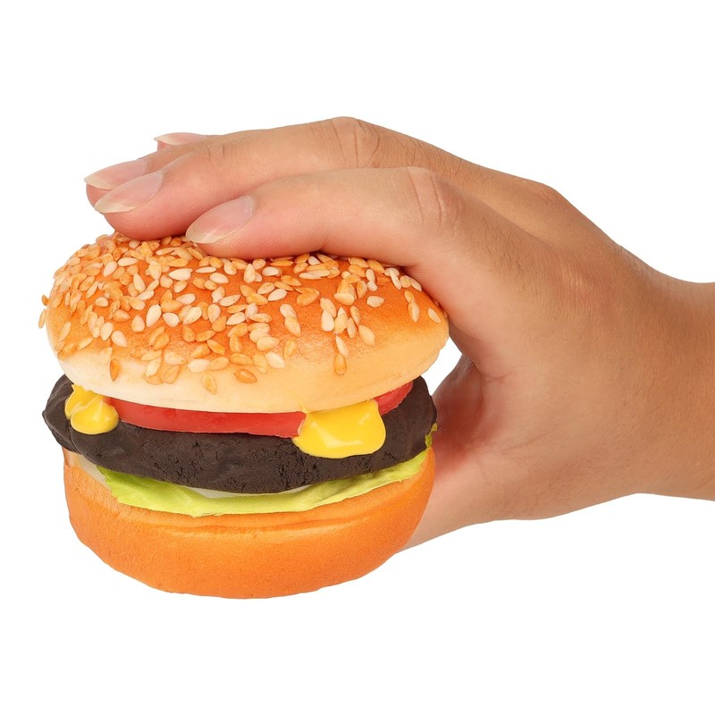 CHRWAKLE Artificial Hamburger Fake Burger Realistic Food Display Golden Brown gallery