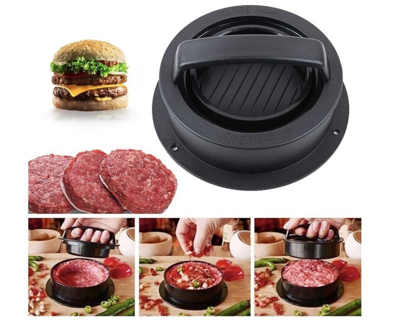 Burger Press Non Stick 3 In 1 Patty Maker & 9 Slider Storage Bags 7” x 3” gallery