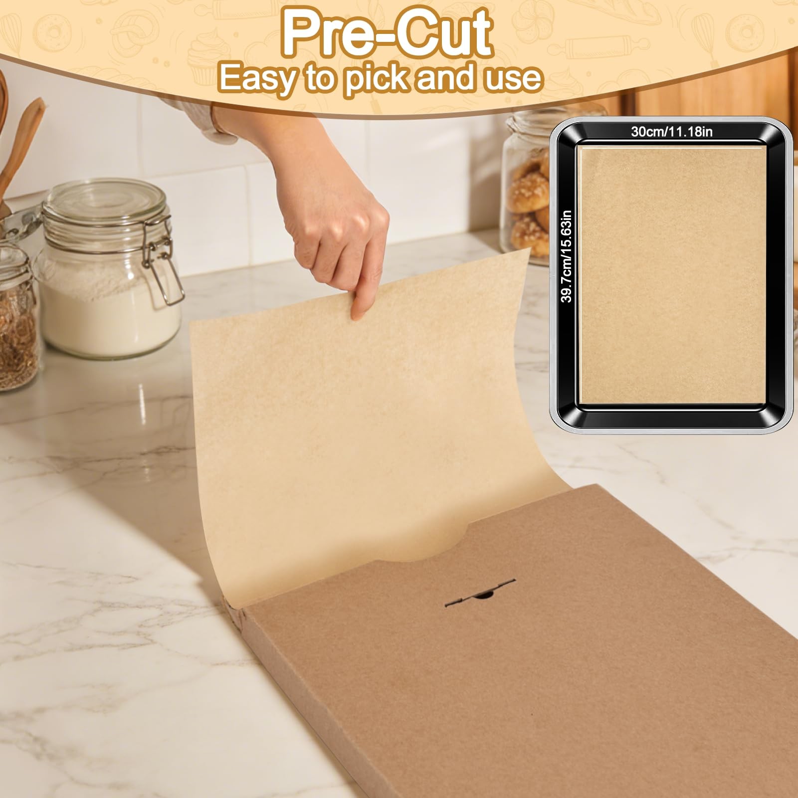 12x16 Inch Parchment Paper Sheets for Baking, 360 Count Thicker 12x16, Brown gallery