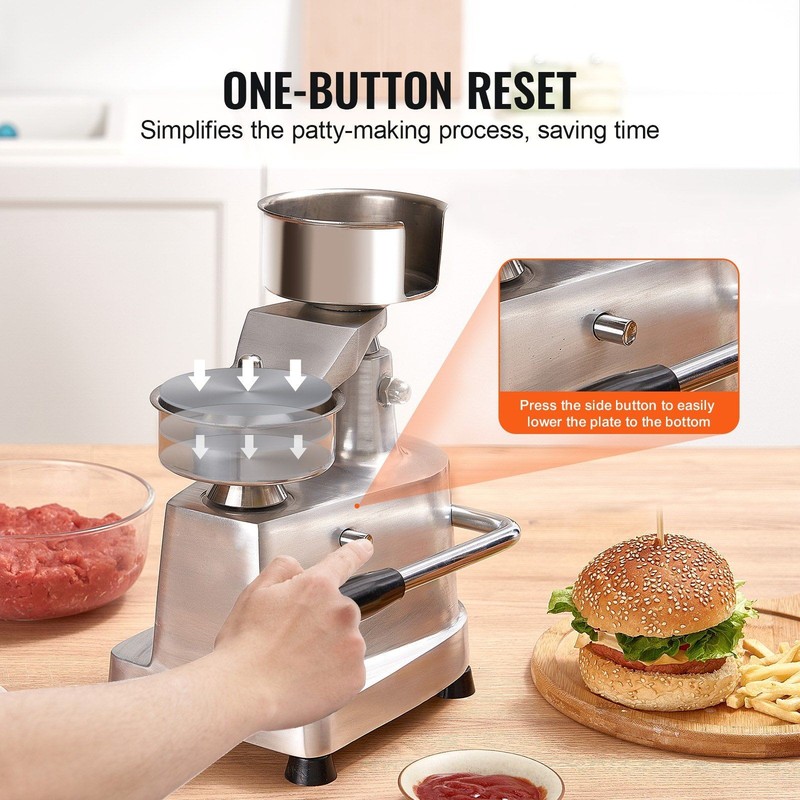 4 inch Stainless Steel Patty Press for Burgers 100mm Use gallery