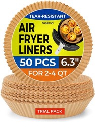 Air Fryer Liners for Najia, 50 PCS Paper 6.3inch Round, Natural