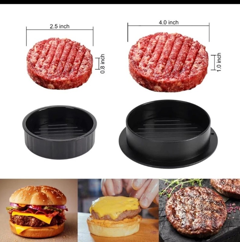 3-in-1 Burger Press Patty Stuffed Hamburger Maker Kit & 100 Wax Papers (wr3) gallery
