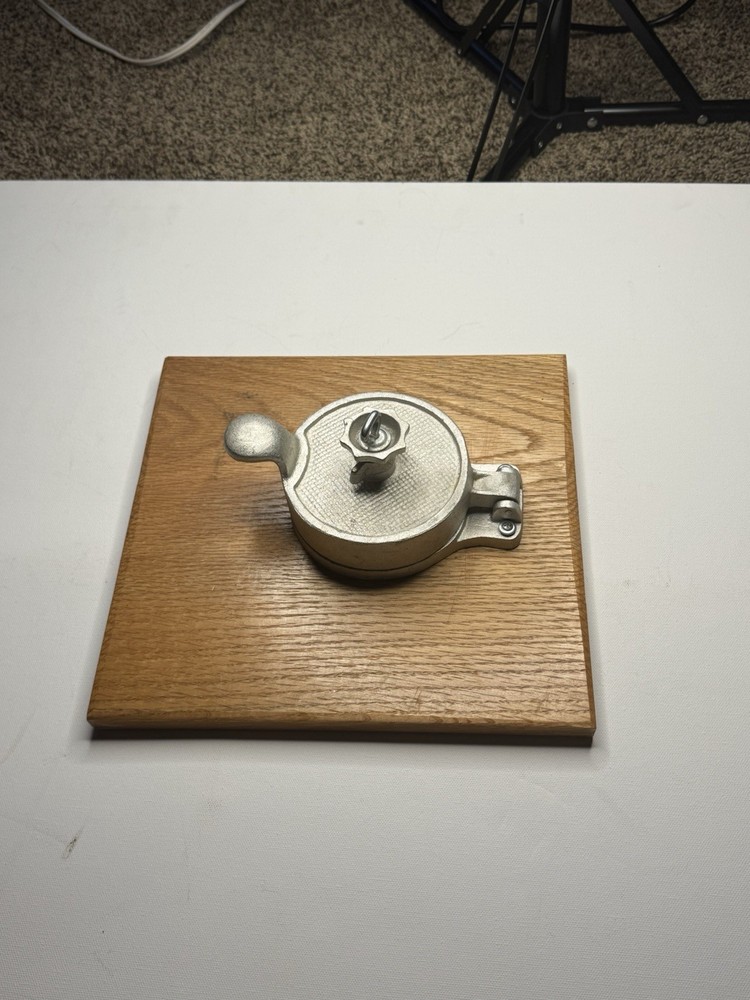 Vintage Retro Textured Aluminum Hamburger Press Attached
