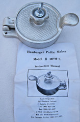 Vintage LARIN Corp Ontario Hamburger Pattie Patty Press Manual
