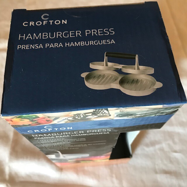 Aldi Crofton Hamburger Press Heavy Duty Cast Aluminium Frame NIB Non-stick Coat gallery
