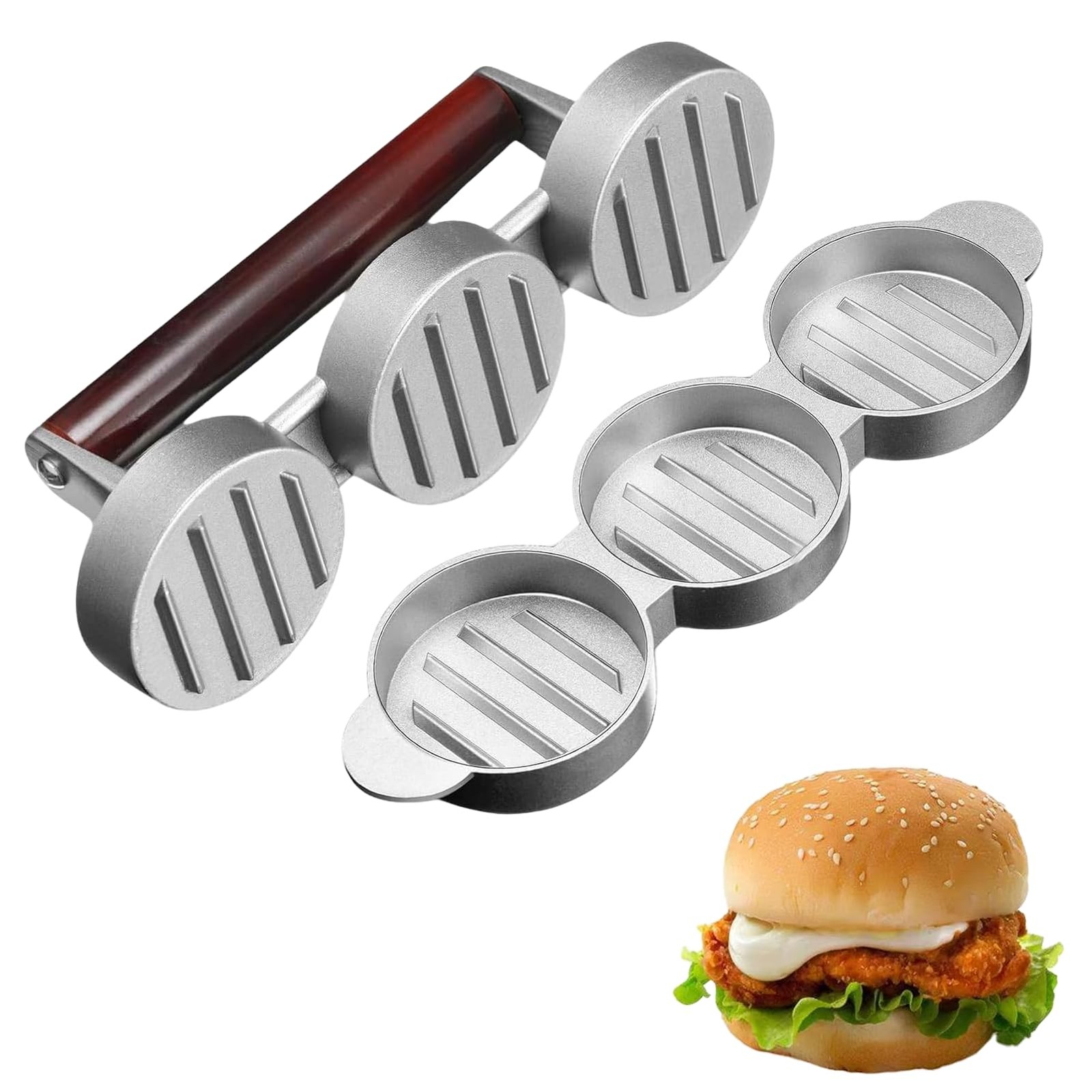 Sausage Patty Press Mini Burger 3 Molds Small Meat Maker 2.64 Inch BBQ Camp gallery