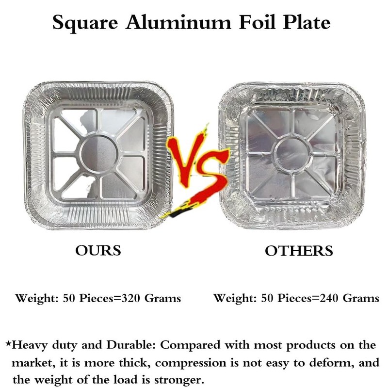 Non-Stick Disposable Air Fryer Aluminum Foil Liners 7*7 Inch-Square, Silver gallery