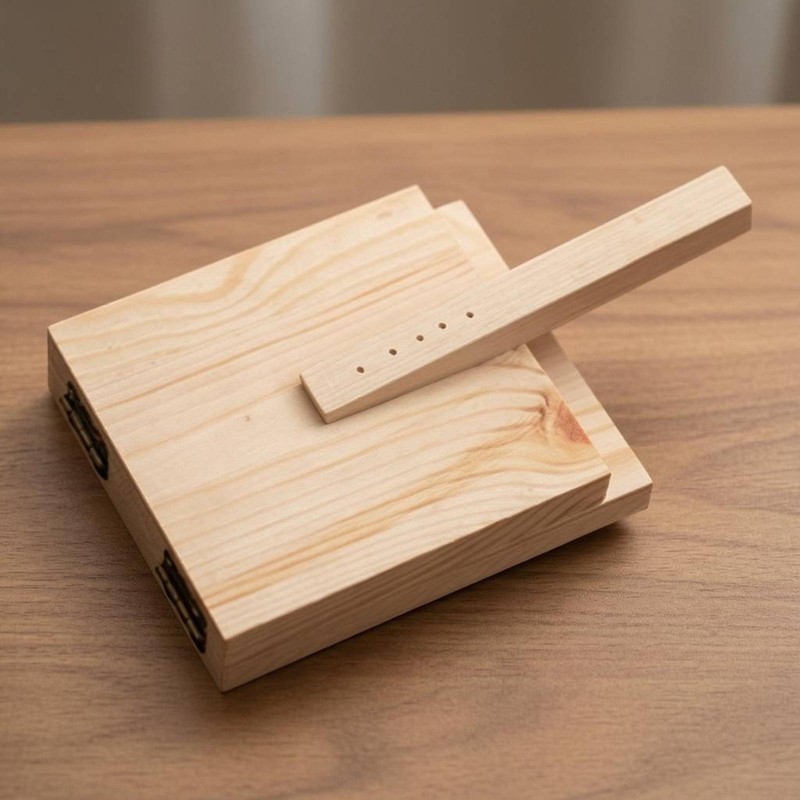 Dumpling Wrapper Press Natural Wood Wooden Dumpling Press Hinged gallery