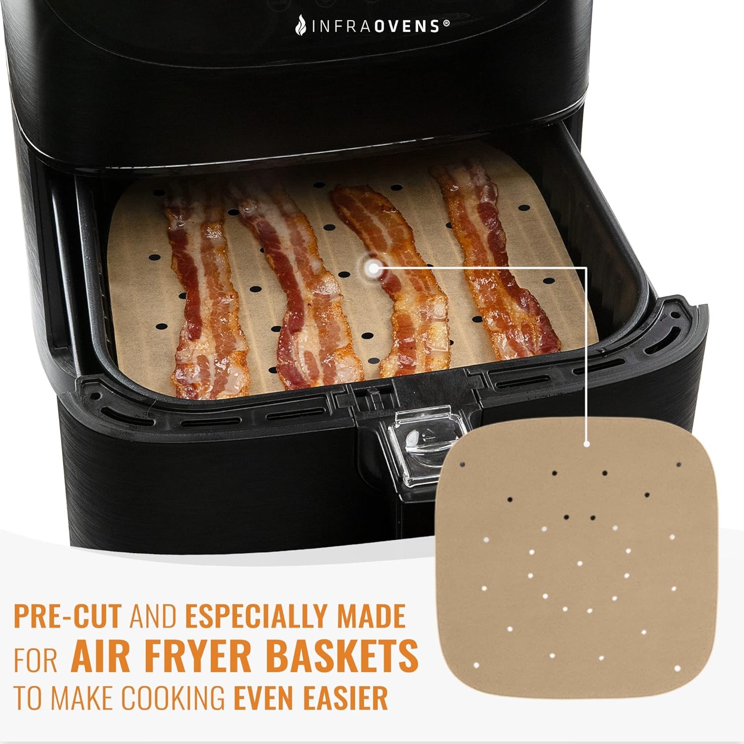 Air Fryer Liners Compatible with Bella, Chefman, Large (7 x 7.4), Brown gallery