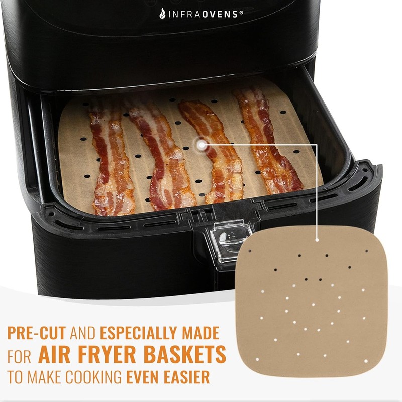 Air Fryer Liners Compatible with Bella, Chefman, Large (7 x 7.4), Brown gallery