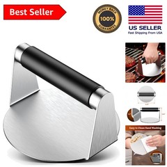 Stainless Steel Smash Burger Press with Heat-Resistant Handle – 5.5″ Non-Stick