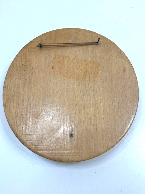 Vintage Wood Burger Meat Press Hand Painted Chef Decoration Hinged Lid gallery