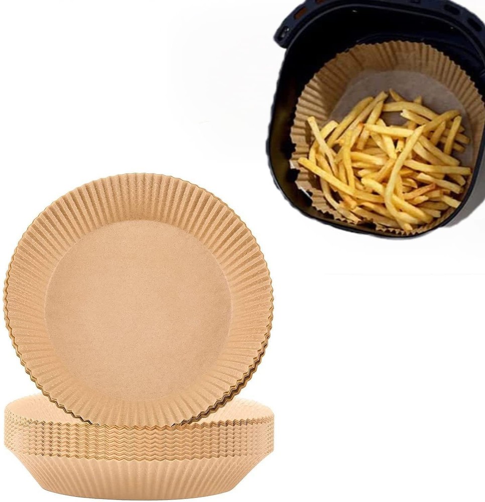 Air Fryer Liners Disposable, 100 PCS Non-stick 6.3 inch, Natural 6.3Inch