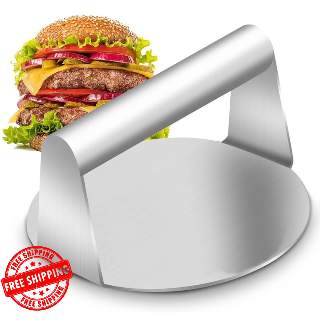 Stainless Steel Burger Press Smash Hamburger Patties Meat Masher Circular Meat gallery