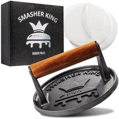 ™ – Smash Burger Press – Cast Iron Burger Smasher And Hamburger Patty Maker -…