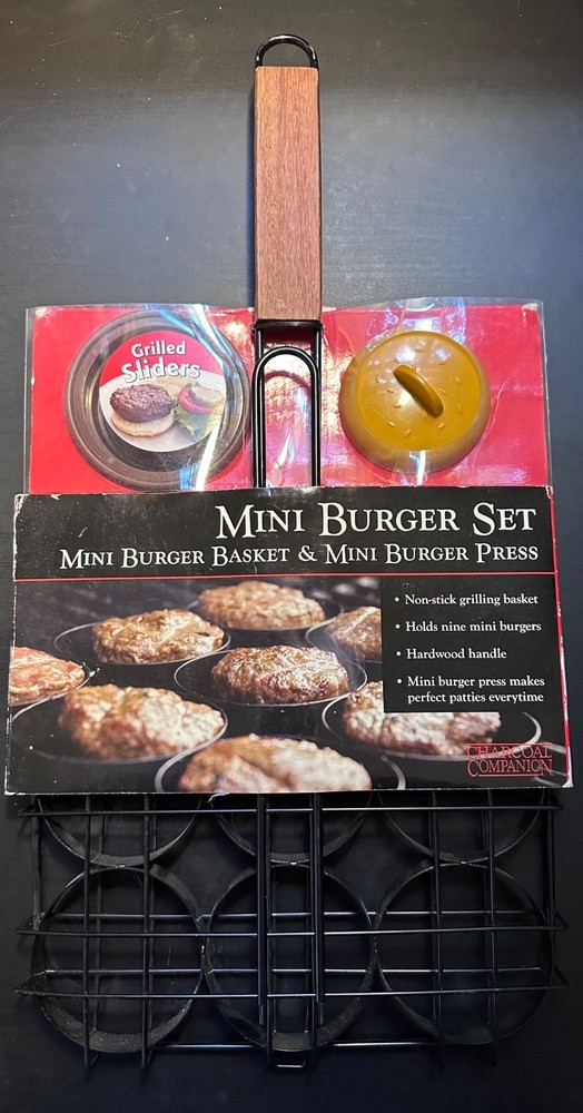 Charcoal Companion Grilled Sliders Mini Burger Set New