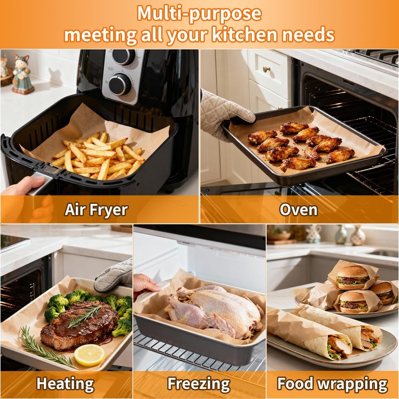 YUANYE 400PCS Parchment Paper Baking Sheets, 12"x16" 12x16In, Brown gallery