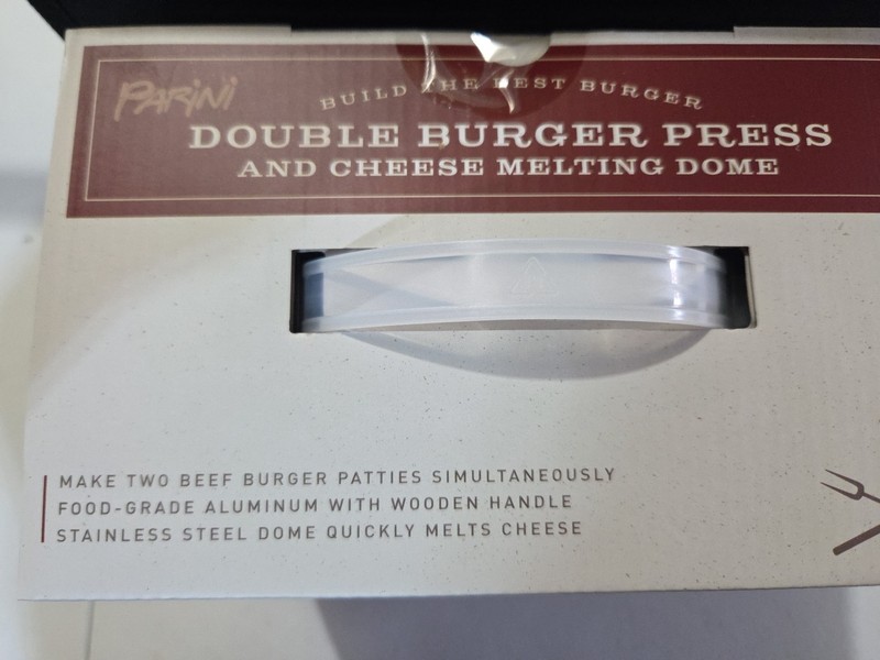 Parini Double Burger Press And Cheese Melting Dome 8.75" Non-Stick Grilling New gallery