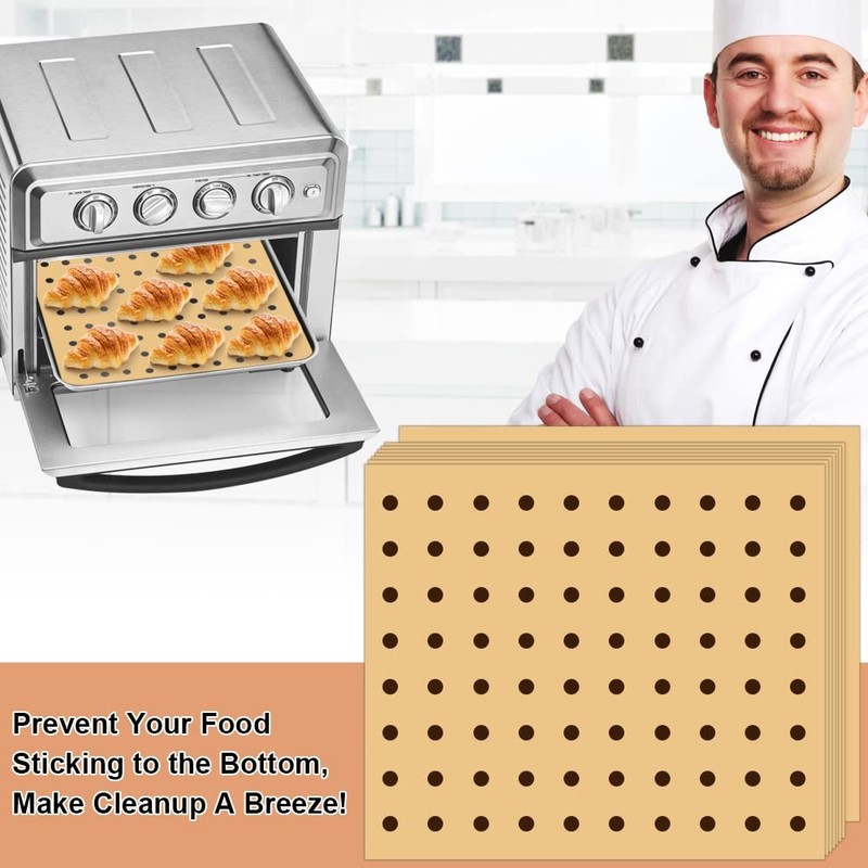 BYKITCHEN Air Fryer Oven Liner, 9x11 Inch, Unbleached 9x11inch, Brown gallery