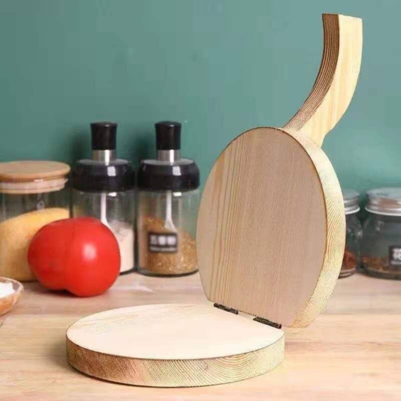 Dumpling Wrapper Press Natural Wood Wooden Dumpling Press Hinged gallery