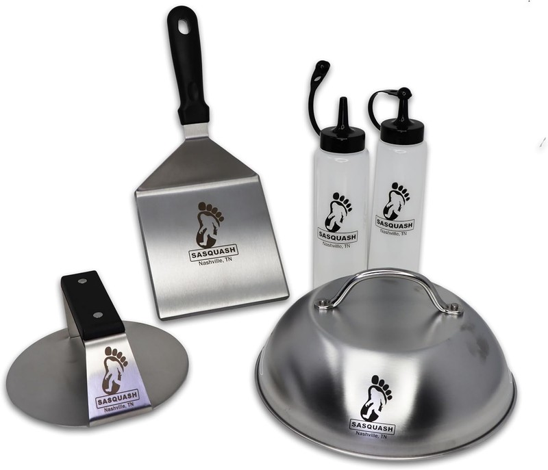 The Sasquash - 6" Heavy Duty Extra Wide Flat Handle Smashed Burger Press - Co... gallery