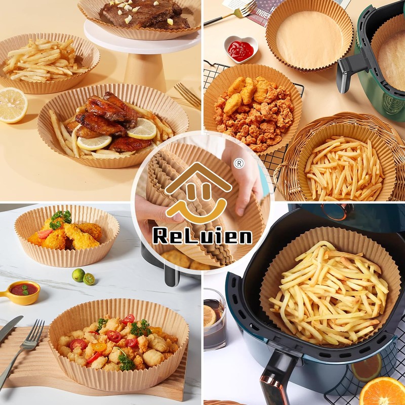 Air Fryer Paper Liners, 100PCS Non-stick Oil Resistant 8inch-100PCS, Yellow gallery