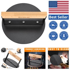 Grill Press for Perfect Bacon & Burgers: 6-Inch Round Rust-Resistant Design