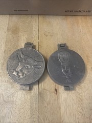 Set of 2 Vintage Aluminum 3.5” Hamburger Press Patty-Maker Bull & ChefTaiwan