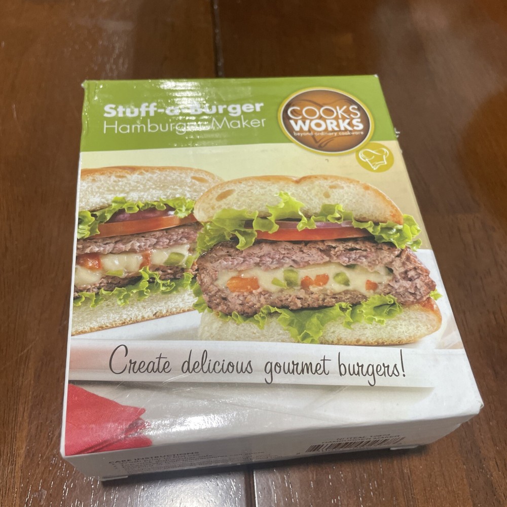 Stuff-a-Burger Hamburger Maker Cook Works Gourmet Burgers B-E
