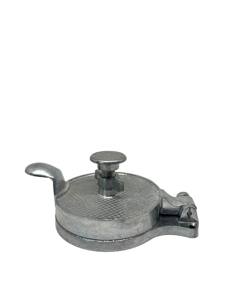 Aluminum Hamburger Press with Hinge Vintage Taiwan Silver
