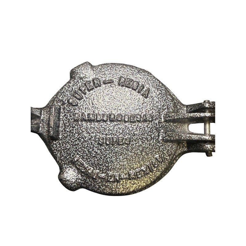 Super-Regia Cast Aluminum Hamburger Sope Tortilla Press Made in Mexico Silver gallery